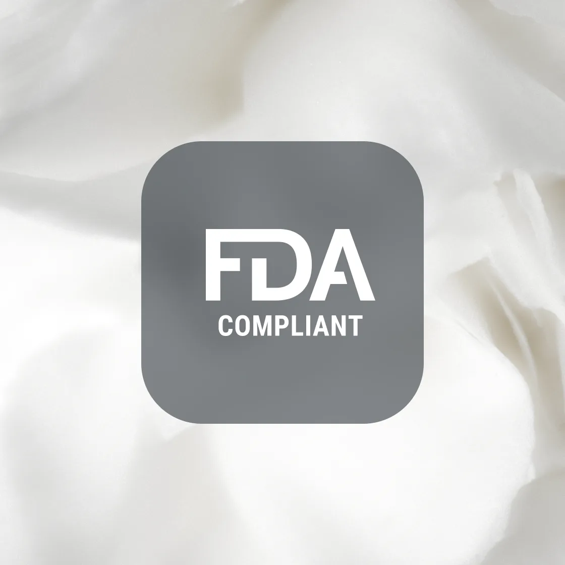 FDA compliant certification icon representing regulatory compliance for cosmetic products.